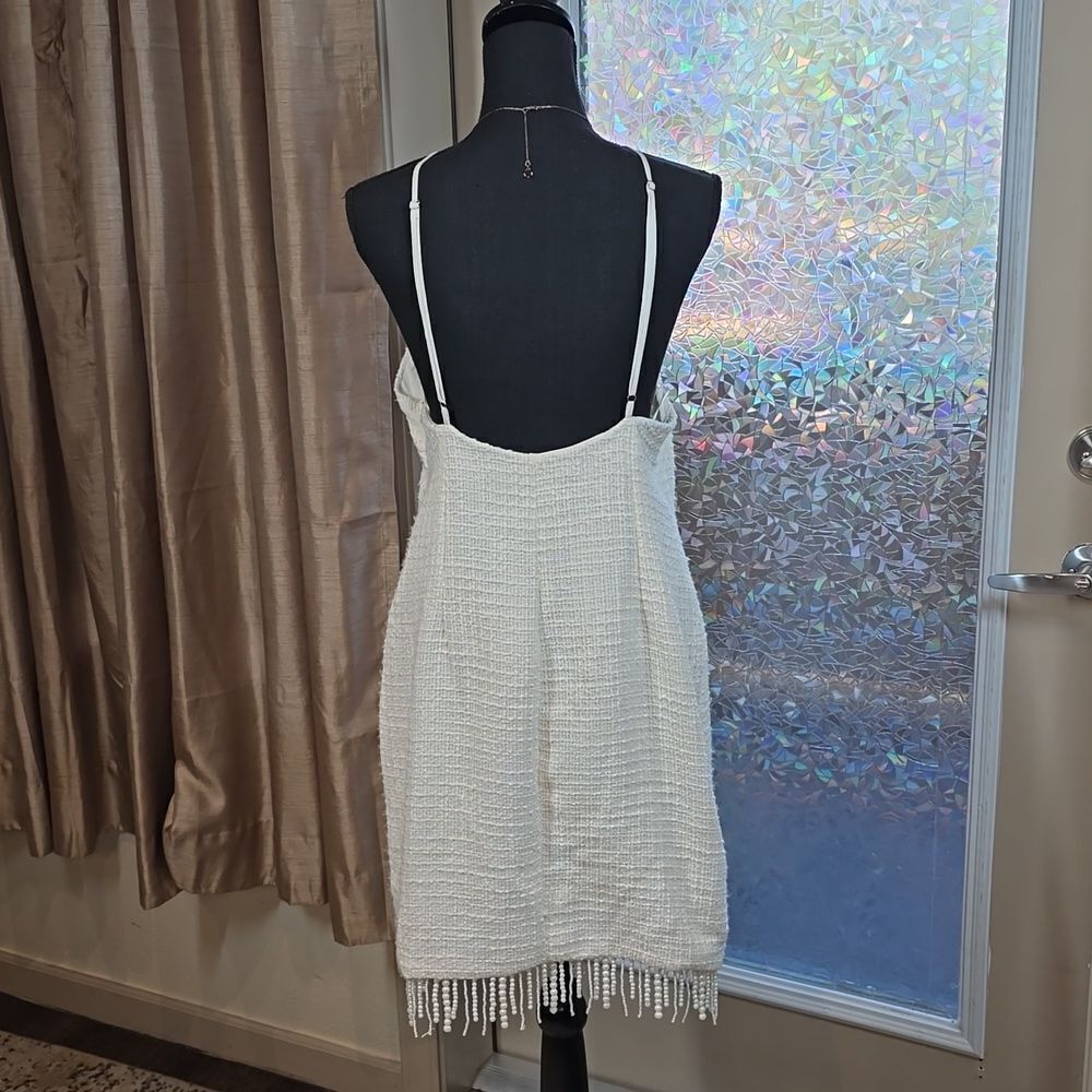 Jason Wu Textured Halter Pearl Strand Mini Dress - Picture 5 of 16